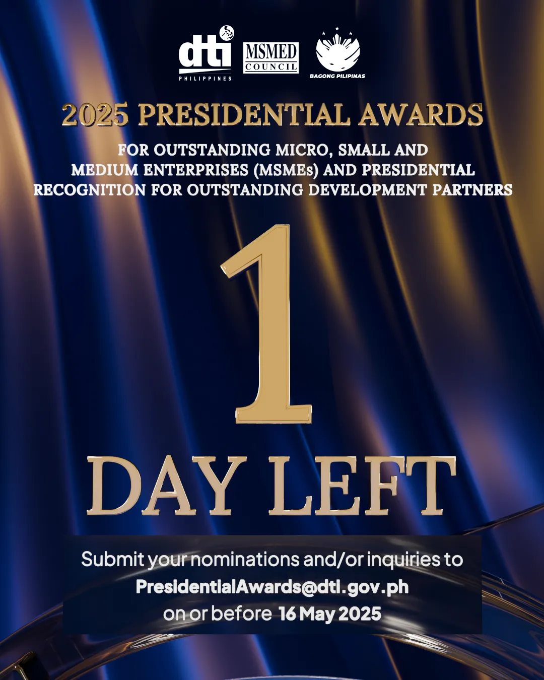 Countdown social graphic for the DTI 2025 Presidential Awards.