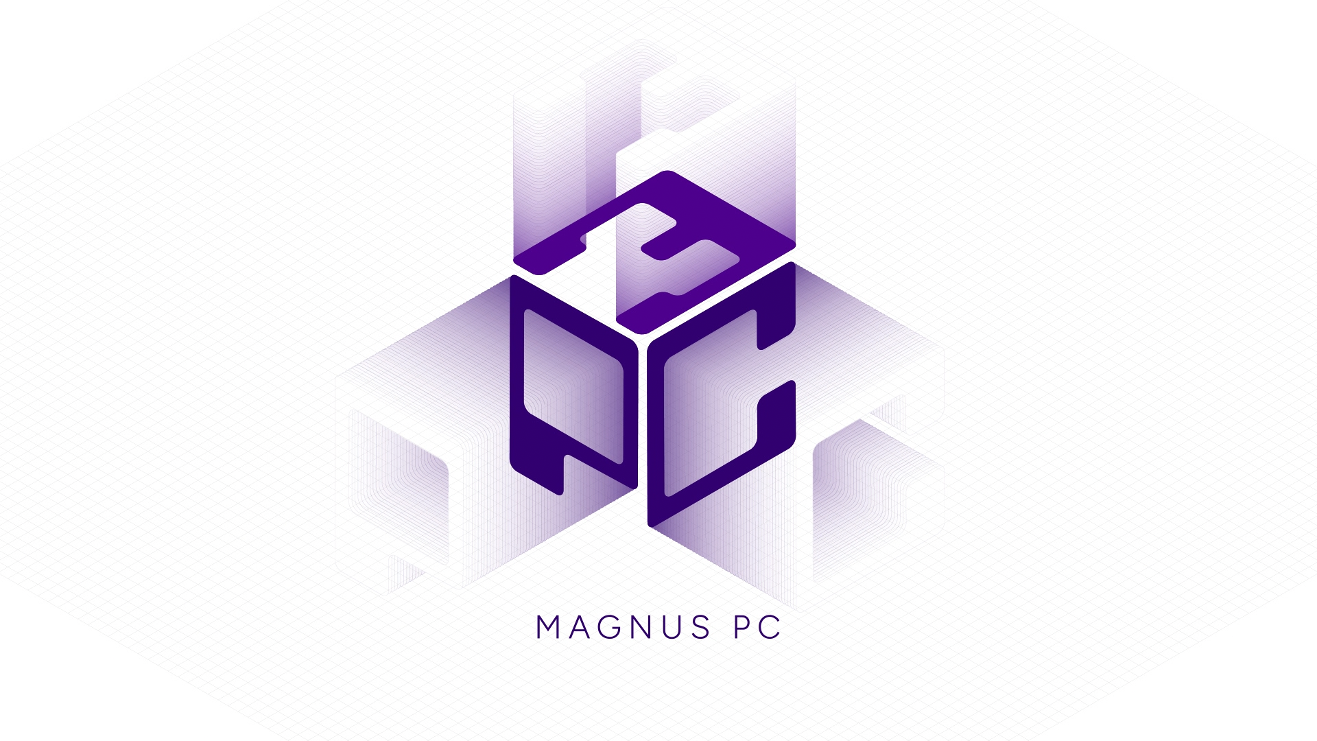 MAGNUS PC isometric logo — PNG render