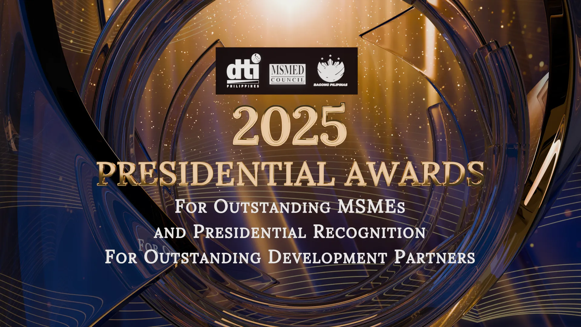 Primary event key visual for the DTI 2025 Presidential Awards.